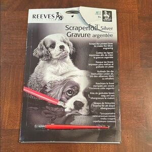 Cavalier King Charles Spaniel Dog Puppy Craft Reeves Silver Scraperfoil Art Kit